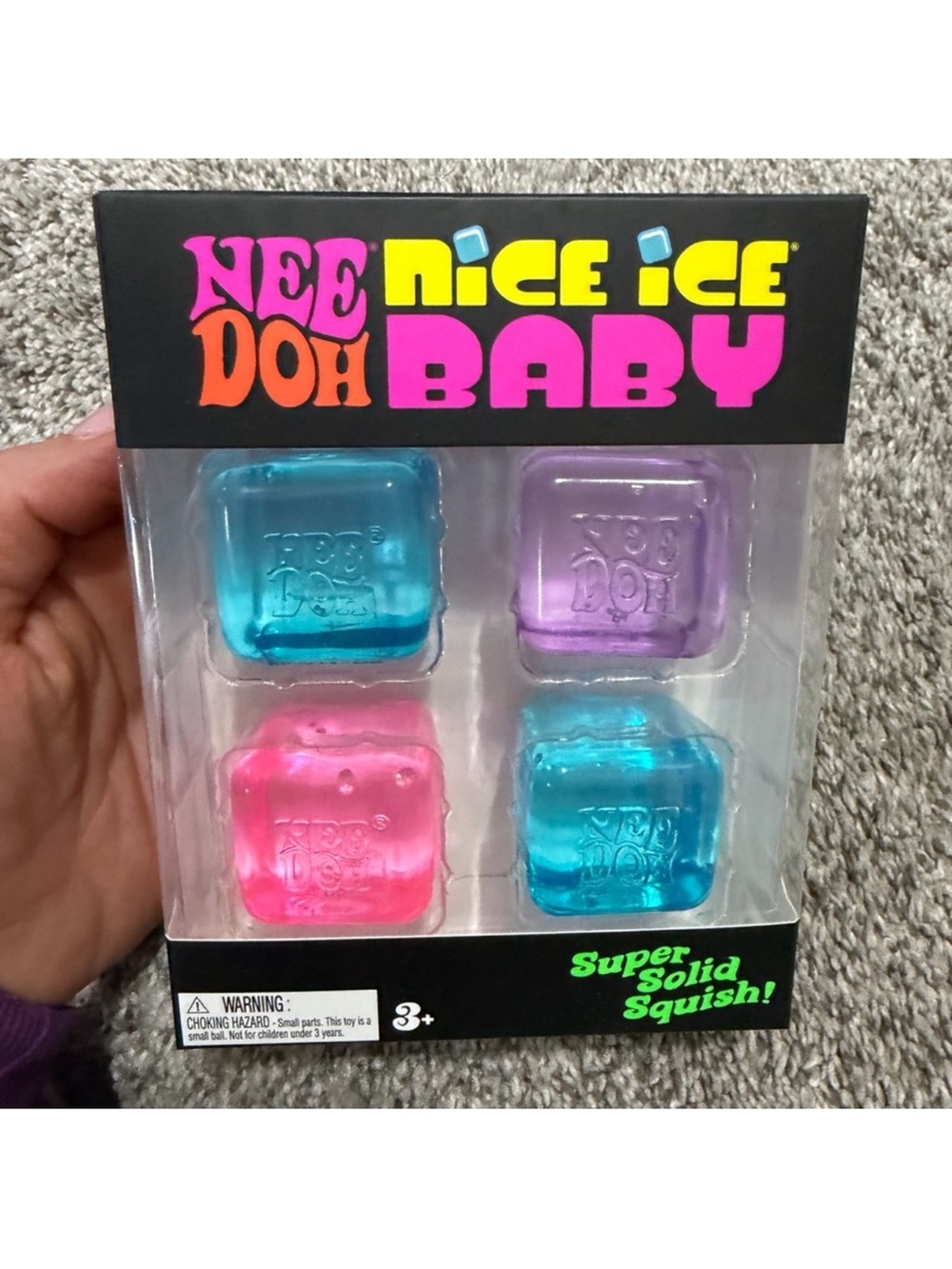 Nice Ice Baby Nee Doh Super Solid Squish Kids Toy - Pink, Blue, Purple